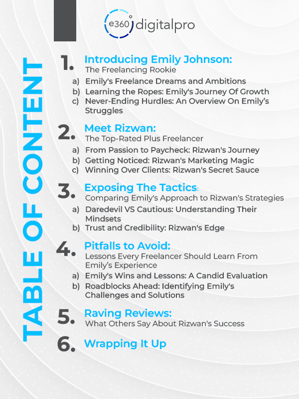 freelancing Table Of Content