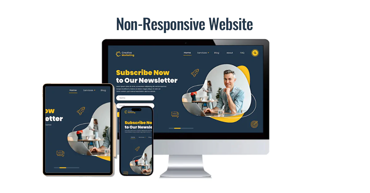 Illustrative Example Of Non-Responsive Website